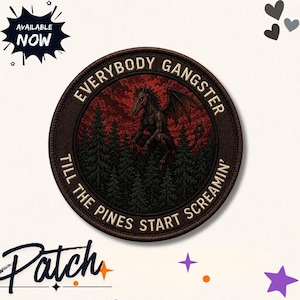 Parche del Diablo de Jersey, Insignia Bordada de Críptido de Pine Barrens, Everybody Gangster Till the Pines Start Screamin, Parche de Equipo Espeluznante para Actividades al Aire Libre