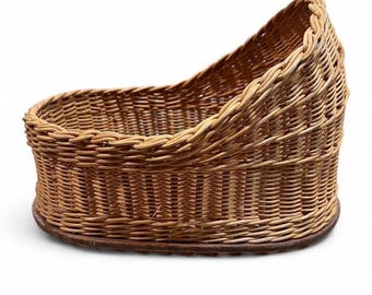 Vintage 70’s Wicker Cradle Basket