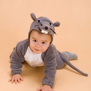 Gray Mouse Jumpsuit Costume / Mouse Halloween Costume / Kids&Babies Costume Wear / Mouse Pjs / Carnival Outfit / Birthday Gift image 6