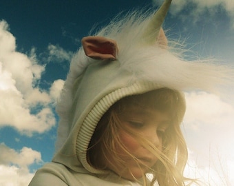 Gender-neutral Unicorn Playsuit Costume for Kids and Babies | White Mane and Tail | Customizable for Halloween or Birthday Present