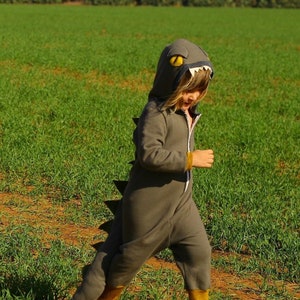 Dinosaur Green Jumpsuit Costume / Halloween Dinosaur Costume / Kids&Babies Dinosaur / Dragon Costume / Festival Outfit / Birthday Gift image 1