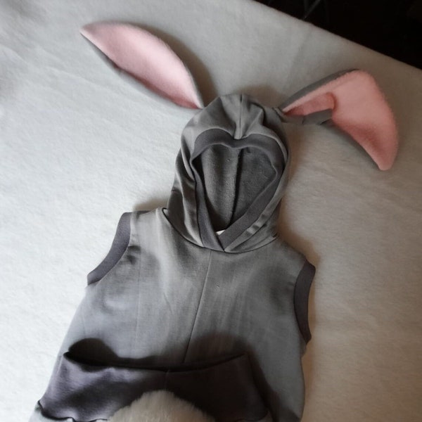 Gray Bunny Halloween Costume / Oversized Bunny Outfit / Carnival Outfit / Gender Free Costume / Kids&Adults Rabbit Costume / Birthday Gift