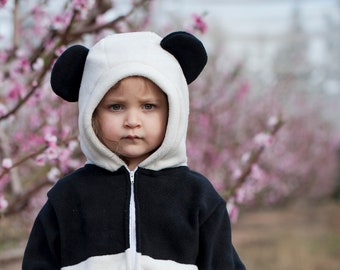 Panda Bear Jumpsuit Costume / Halloween Panda Bear Costume / Kids&Babies Costume Wear / Carnival Outfit / Animal Onesie / Birthday Gift