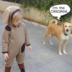 Halloween Puppy Dog Costume / Puppy Dog Jumpsuit Costume / Kids&Babies Costume Wear / Brown Dog Playsuit / Animal Pjs / Birthday Gift