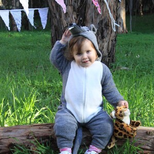 Gray Mouse Jumpsuit Costume / Mouse Halloween Costume / Kids&Babies Costume Wear / Mouse Pjs / Carnival Outfit / Birthday Gift image 5