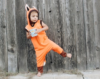 Fox Halloween Costume / Kids&Babies Costume / Fox Romper Costume / Fox Short Playsuit / Animal Playwear / Carnival Outfit / Birthday Gift