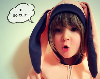 Bunny Pink Jumpsuit / Kids & Babies Bunny Costume / Halloween Costume Wear / All Year Animal Playsuit / Bunny Pjs / Regalo de cumpleaños