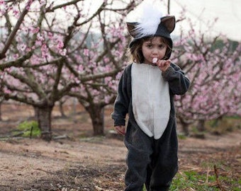 Skunk Halloween Costume / Skunk Jumpsuit / Kids&Babies Costume Wear / Carnival Outfit / Woodland Animals / Winter Playsuit / Birthday Gift