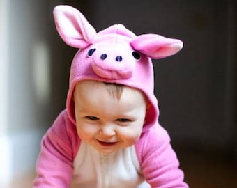 Pink Piggy Jumpsuit Costume / Halloween Piggy Costume / Kids&Babies Costume Wear / Piggy Onesie / Baby Pjs / Birthday Gift