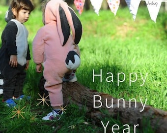 Pink Bunny Jumpsuit Costume / Halloween Bunny Costume / Kids&Babies Costume Wear / Spring Playsuit / Animal Onesie / Birthday Gift