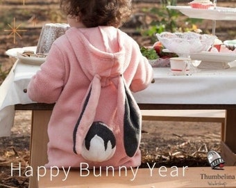 Pink Bunny Jumpsuit Costume / Easter Bunny Outfit / Kids&Babies Bunny Costume / Spring Playsuit / Animal Playwear / Birthday Gift