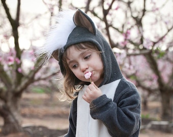 Skunk Halloween Costume / Skunk Kids Play Suit / Baby Skunk Costume / Skunk Outfit / Animal Play Pretend Costume