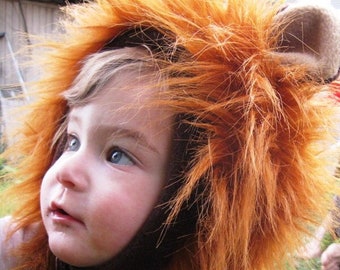 Lion Costume Prop / Lion Mane Hat / Halloween Lion Costume / Kids&Babies Costume Wear / Winter Hat / Hat and Tail Set / Birthday Gift