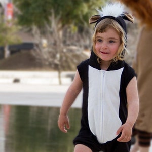 Skunk Halloween Costume / Skunk Romper / Skunk Short Playsuit / Kids&Babies Costume / Animal Playwear / Carnival Outfit / Birthday Gift image 2