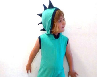 Green Blue Dragon Halloween Costume / Dragon Romper / Kids&Babies Costume / Dinosaure Dragon Playsuit / Festival Outfit / Birthday Gift
