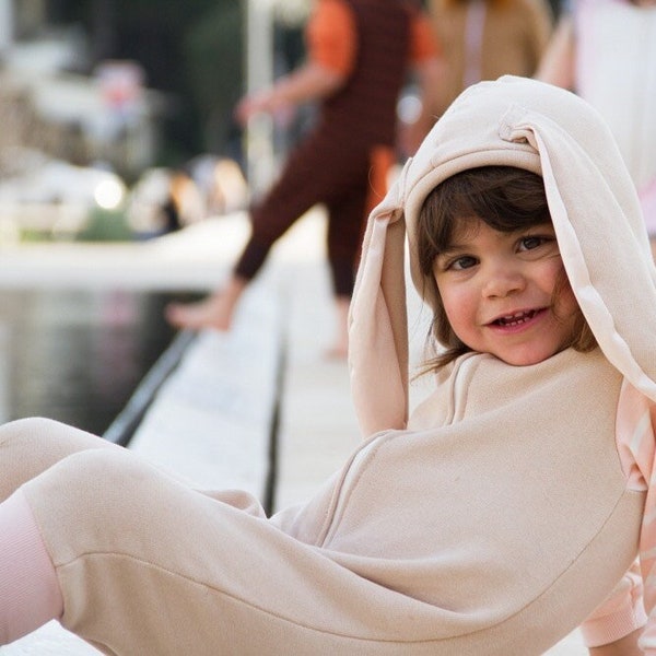 Bunny Soft Pink Playsuit / Kids&Babies Bunny Costume / Halloween Bunny Outfit / Animal Playwear / Bunny Pjs / Birthday Gift