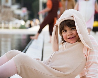 Bunny Soft Pink Playsuit / Kids&Babies Bunny Costume / Halloween Bunny Outfit / Animal Playwear / Bunny Pjs / Birthday Gift
