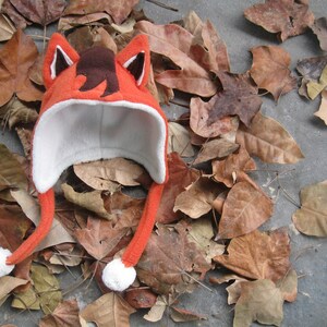 Fox Costume Hat / Fox Halloween Costume / Halloween Costume Prop / Winter Fleece Hat / Toddler&Baby Hat / Fox Playwear / Birthday Gift