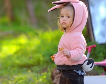 Pink Bunny Jacket Costume / Halloween Bunny Costume / Kids&Babies Jacket / Costume Prop / Bunny Ears Hoodie / Birthday Gift