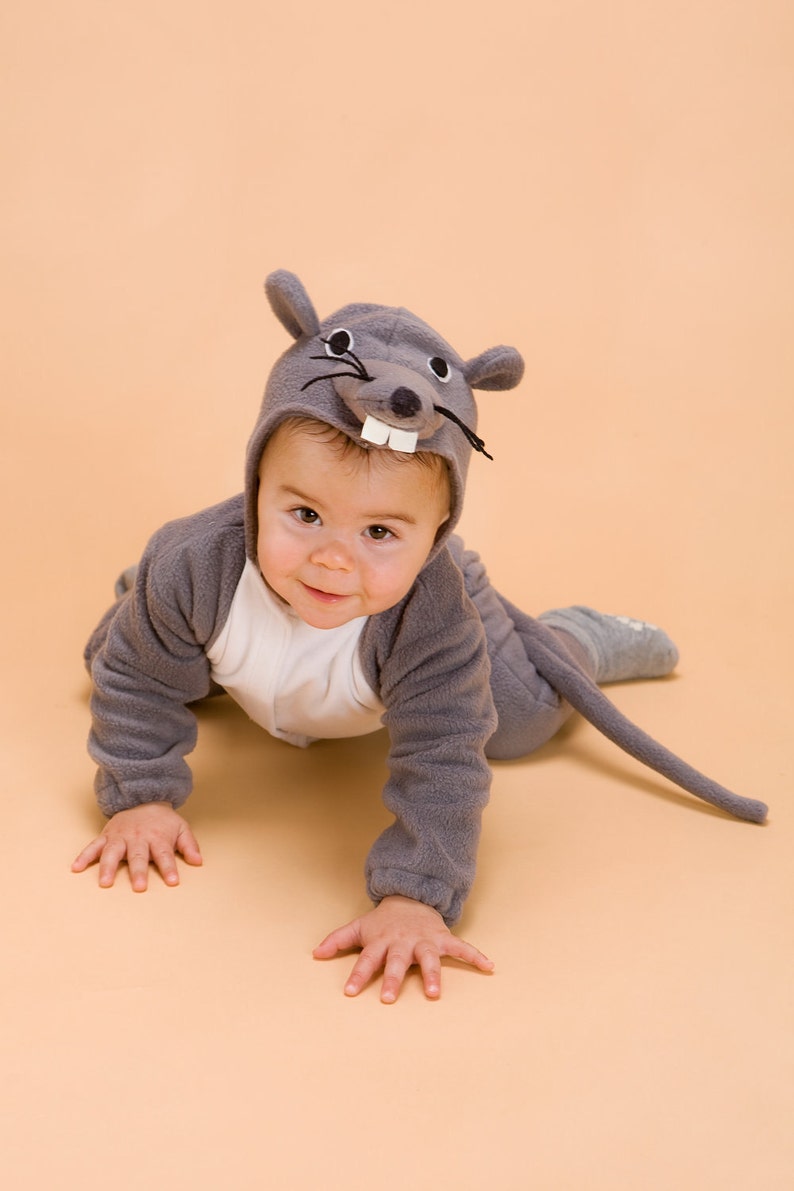 Gray Mouse Jumpsuit Costume / Mouse Halloween Costume / Kids&Babies Costume Wear / Mouse Pjs / Carnival Outfit / Birthday Gift image 6