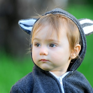 Graue Waschbärjacke / Waschbär Halloween-Kostüm / Grauer Waschbär Hoddie / Tierspielkleidung für Kinder / Karneval / Geburtstagsgeschenk