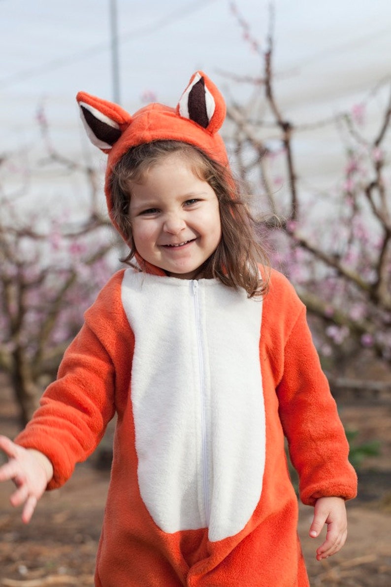 Fox Jumpsuit Costume / Halloween Fox Costume / Orange Fox Playsuit / Kids&Babies Playwear / Carnival Outfit / Pjs / Birthday Gift image 3