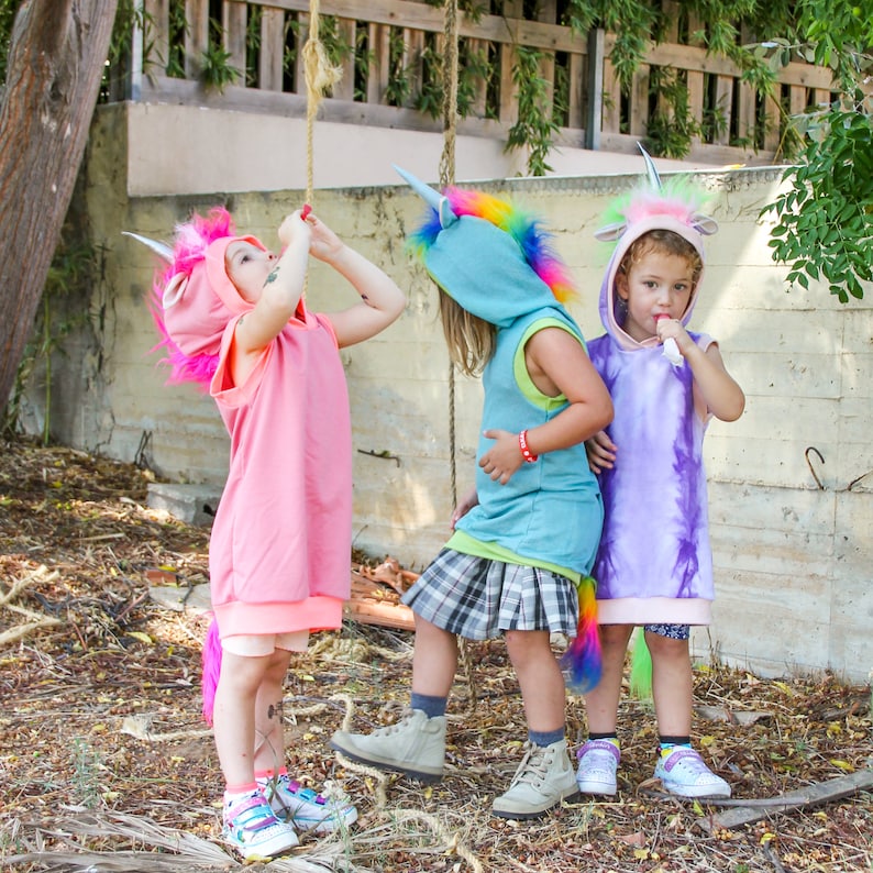 Unicorn Handmade Colorful Dress Costume With Mane&Tail - Unique & Personalized | ThumbelinaWorkshop