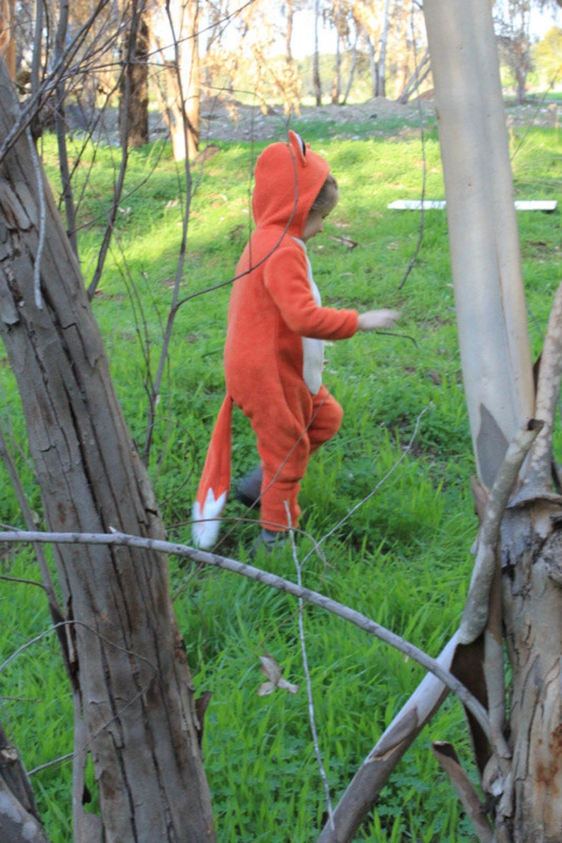 Fox Jumpsuit Costume / Halloween Fox Costume / Orange Fox Playsuit / Kids&Babies Playwear / Carnival Outfit / Pjs / Birthday Gift image 4