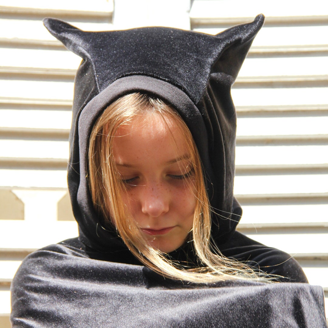 Halloween Velvet Cat Cape Costume / Kids Dark Blueblack Cat Etsy