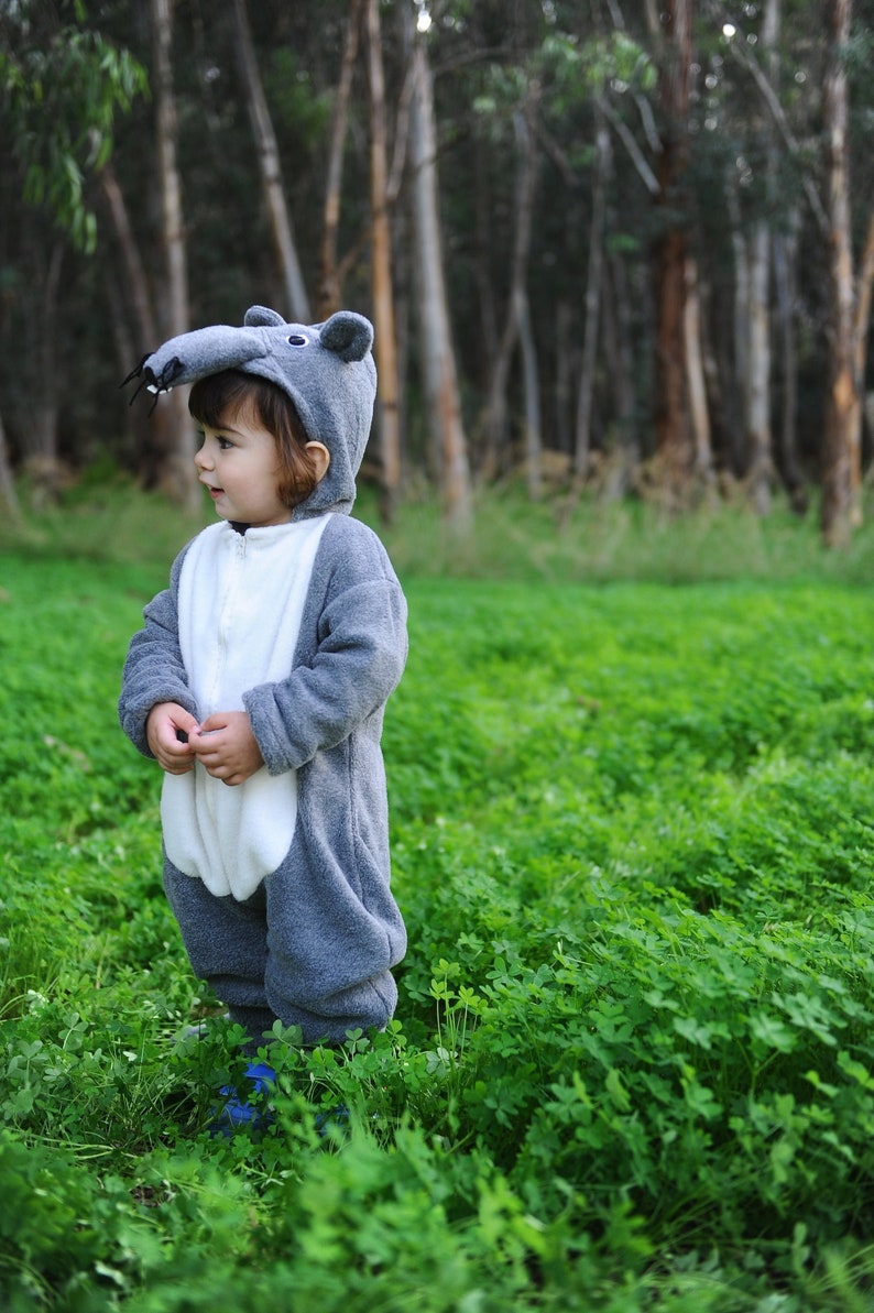 Gray Mouse Jumpsuit Costume / Mouse Halloween Costume / Kids&Babies Costume Wear / Mouse Pjs / Carnival Outfit / Birthday Gift image 2