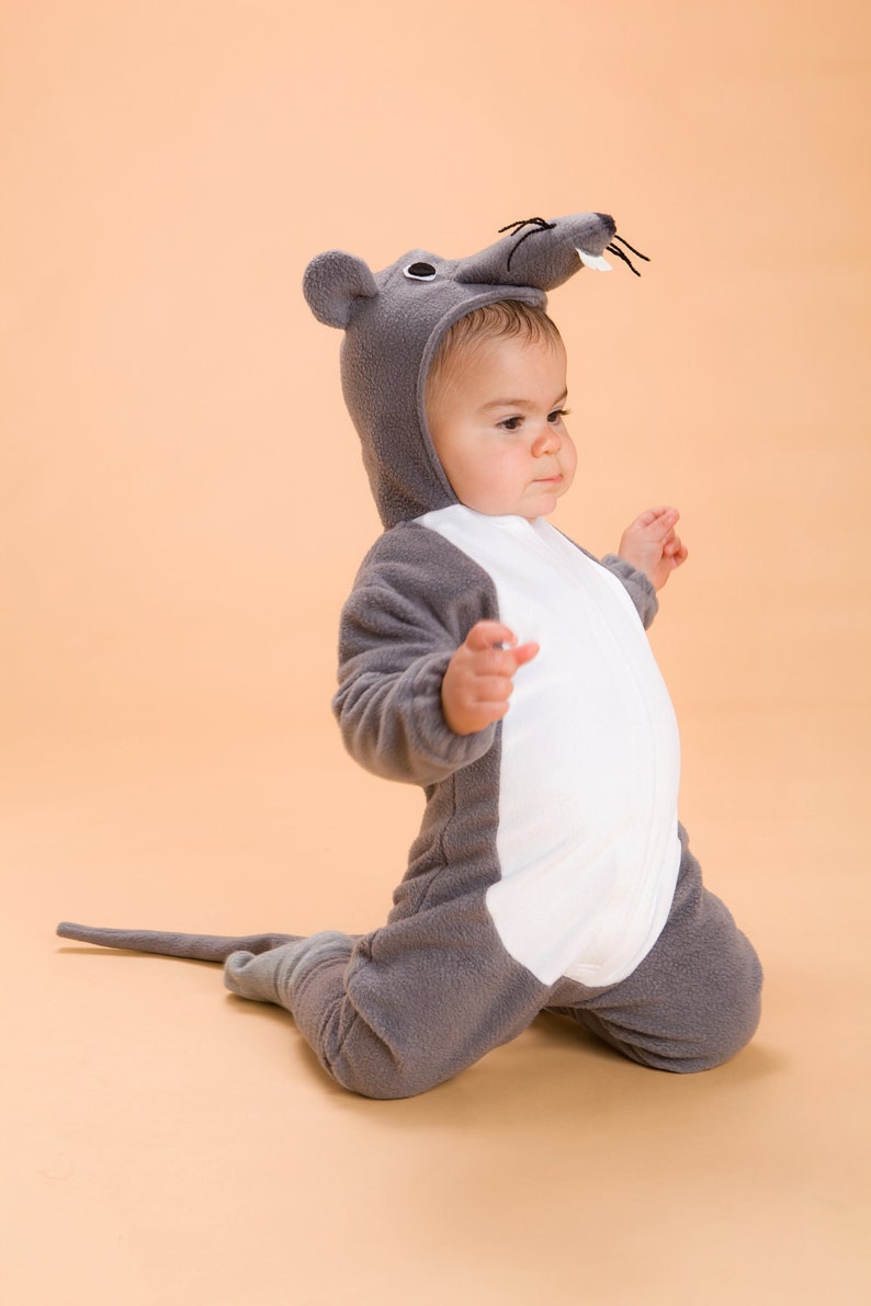 Gray Mouse Jumpsuit Costume / Mouse Halloween Costume / Kids&Babies Costume Wear / Mouse Pjs / Carnival Outfit / Birthday Gift image 7
