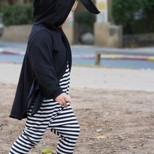 Halloween Crow Costume / Raven Striped Jumpsuit / Black Bird Costume / Kids&Babies Costume Wear / Carnival Outfit / Birthday Gift image 5