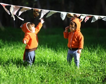 Fox Orange Jacket / Halloween Fox Costume Prop / Fox Hoodie / Kids&Babies Hoodie / Animal Winter Playwear / Carnival Outfit / Birthday Gift