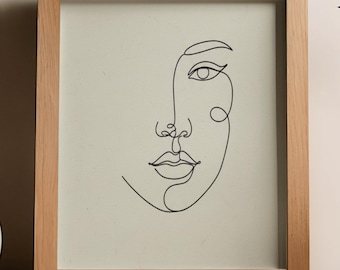 Minimalistische Linie Kunst Gesicht Druck, One Line Zeichnung Wandkunst, moderne abstrakte Wandkunst, digitaler Download