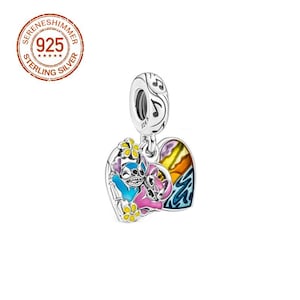 925 Sterling Silver Stitch Inspired Ohana Pendant, Compatible with Pandora Style Bracelets & Necklaces image 1
