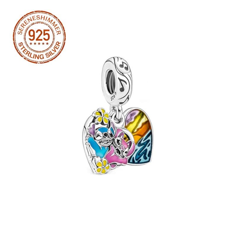 925 Sterling Silver Stitch Inspired Ohana Pendant, Compatible with Pandora Style Bracelets & Necklaces image 1