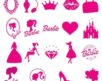 Fashion Doll Clipart Bundle, Pink Girly Stickers, Party Decor (Digital Art)