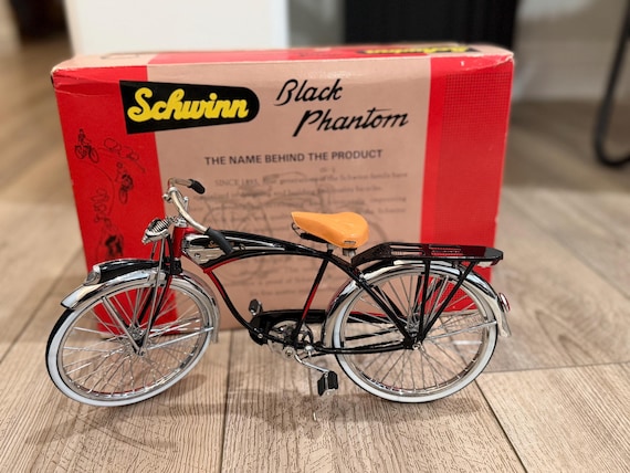 miniature schwinn bicycle Schwinn Black Phantom Die-cast Bicycle Model 1:6 Scale | Boxed With COA |  Vintage Schwinn Collectible