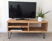 Handcrafted Solid Wood Rustic Chunky TV Table Bench Coffee Table