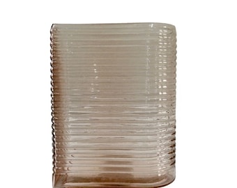 Blush Pink Ripple Glass Vase Modernist Urban Recycled Retro Minimalist Japandi Style Decorative Glass Limited Edition Vases