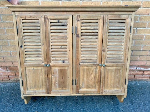 Glazed Louvre Cabinet Made from Reclaimed Teak Glazed Louvre Cabinet Made from Reclaimed Teak