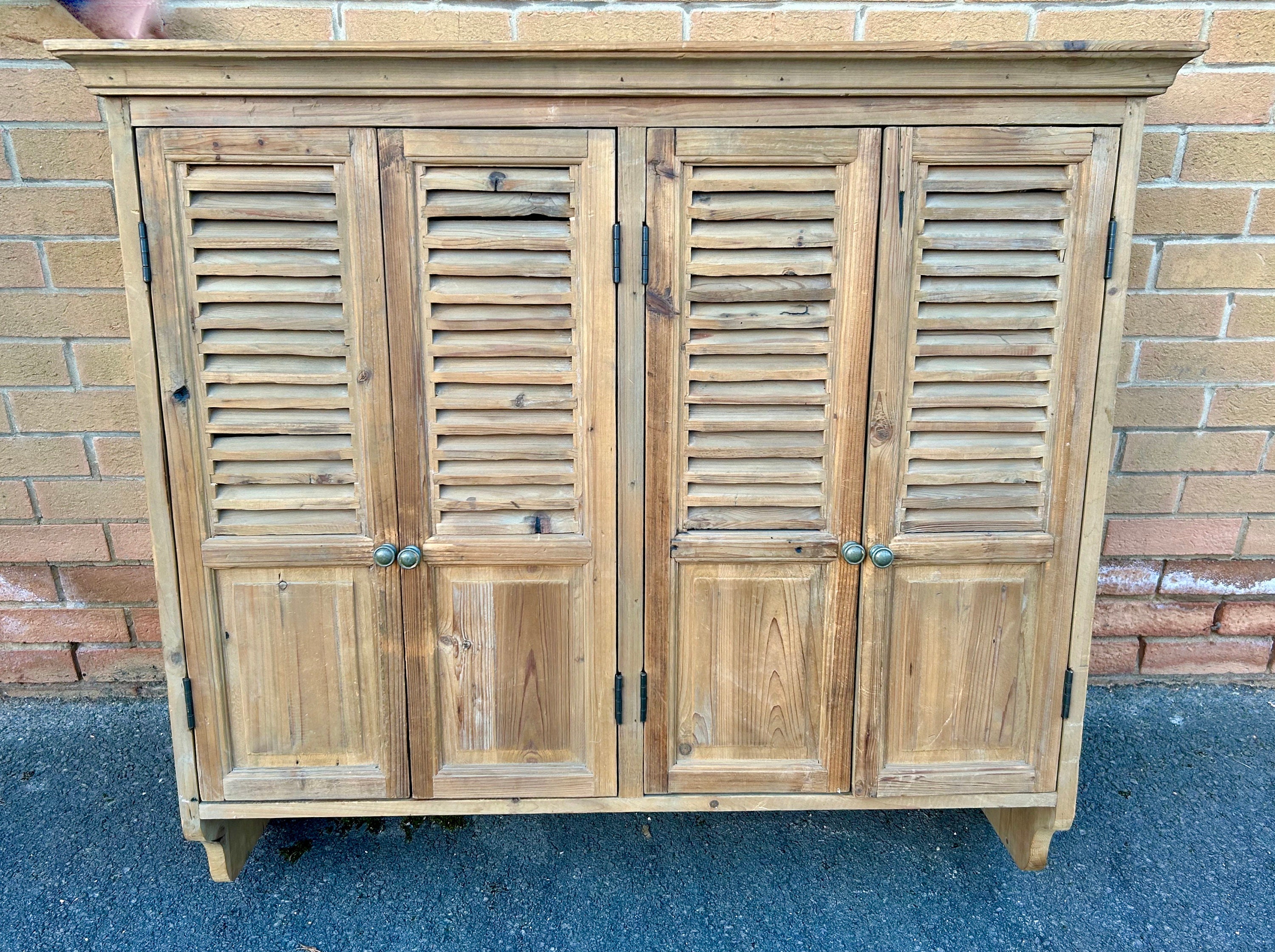 Reclaimed Indian Louvre Sideboard With Paint Finish Reclaimed Indian Louvre Sideboard With Paint Finish