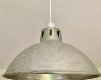 Vintage Industrial Retro Reclaimed Rustic Loft, Stainless Steel 28cm or 30cm Pendant Shade Kitchen Island Bar Dining E27 or BC fitting