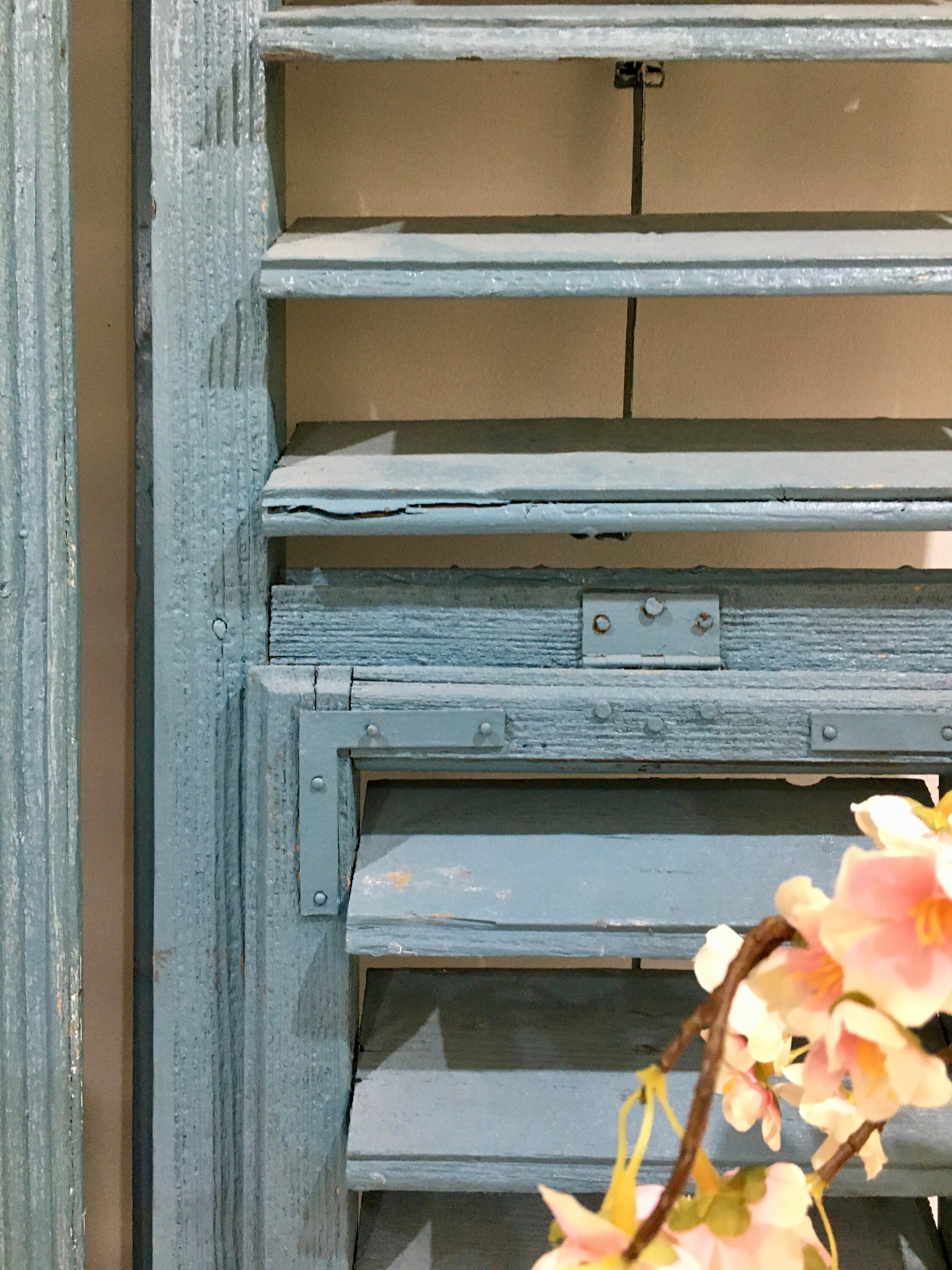 Original Vintage French Louvre Window Shutters Blue Chippy Etsy UK
