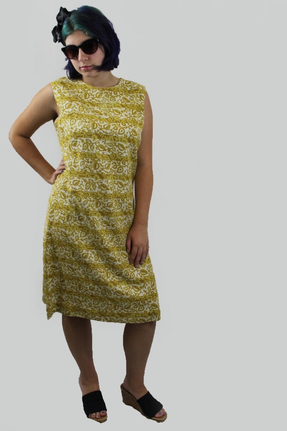 mustard yellow sheath dress