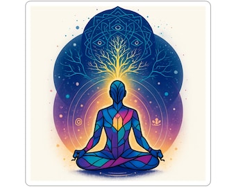 Meditation Chakra Figure Sticker | Spiritual Yoga Kiss-Cut Sticker