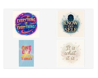 Motivational Phrase Sticker Sheet | Positive Quote Stickers, Inspirational Decals