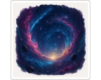 Galaxy Vortex Kiss-Cut Stickers | Nebula Space Swirl Sticker