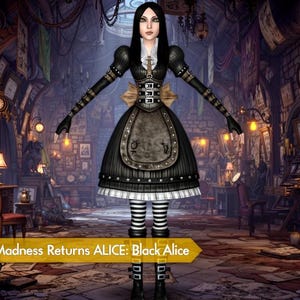 alice madness returns black dress Alice: Madness Returns Asylum Cosplay Costume