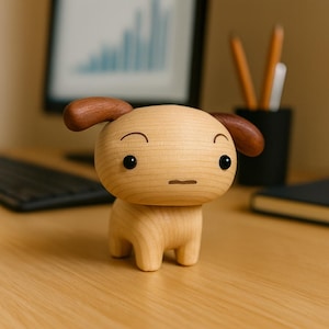 Handmade Wooden Puppy Figurine – Carved Wood Dog Desk Decor 4.8 (181)